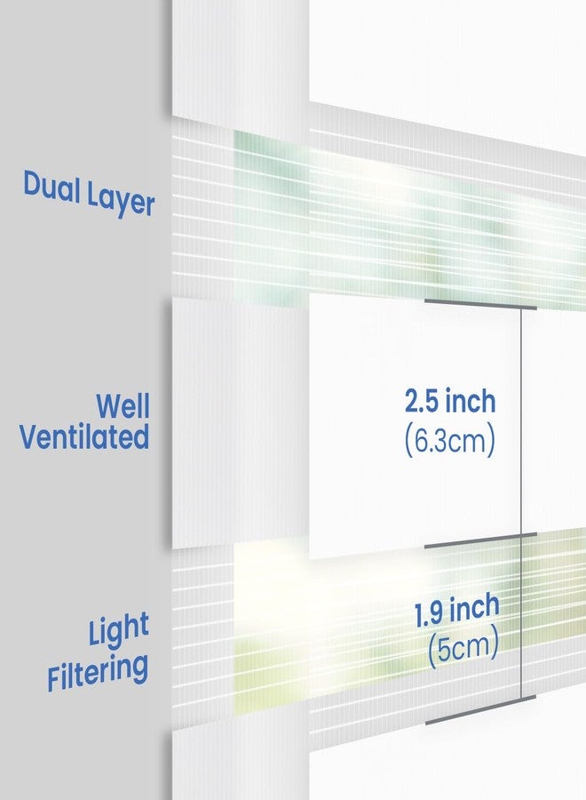 FOIRESOFT Standard Cordless Custom Zebra Roller Shades and Blinds [Basic, White, W 30 x H 48 inch] Dual Layer Sheer for Day and Night Light Control Privacy, 20 to 105 in Height - Image 4